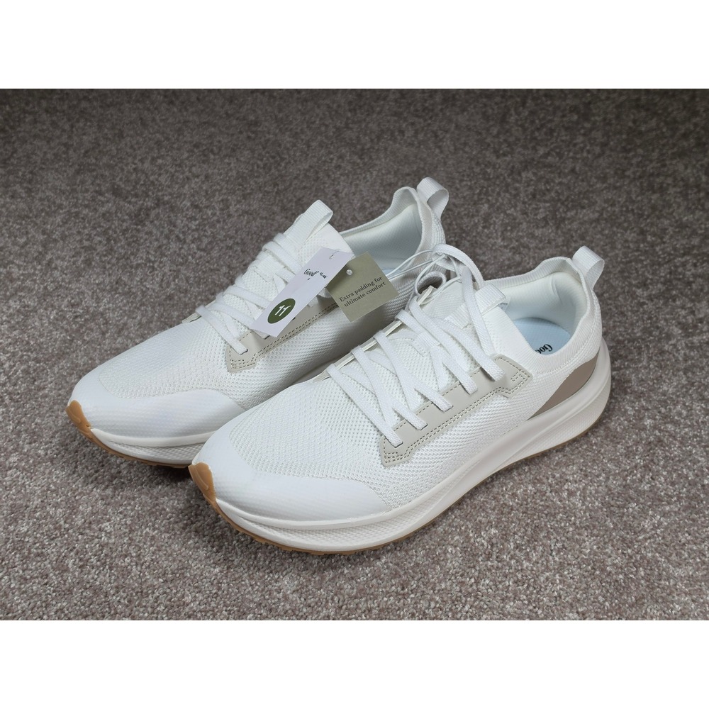 Goodfellow & Co Mens Lee Knit Sneakers White Tan Size 11
